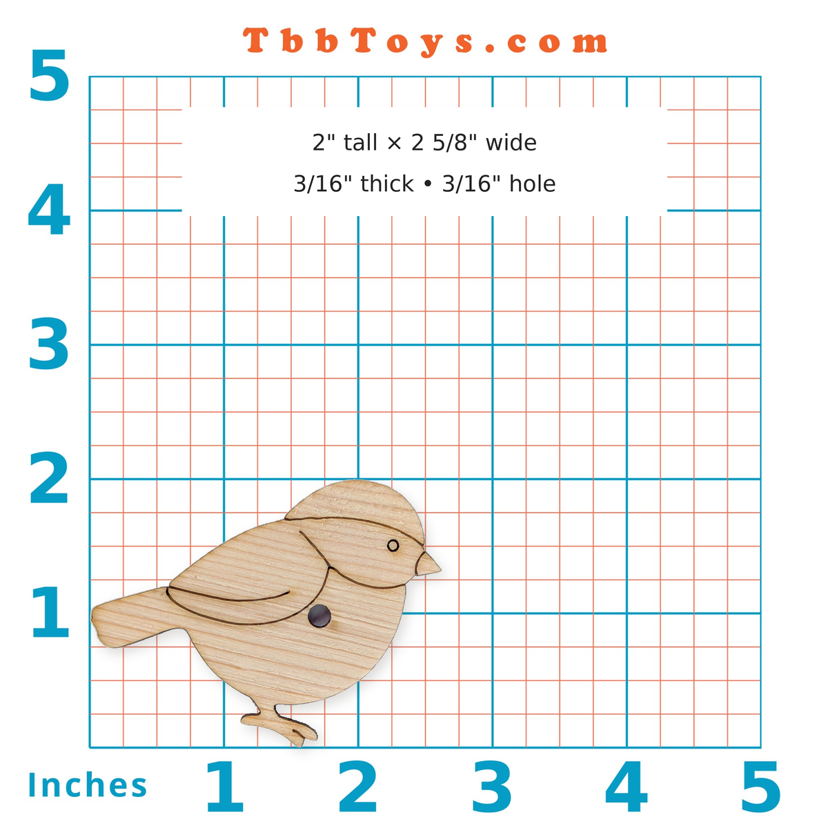 Dee Dee the Chickadee - Solid Pine Cutout
