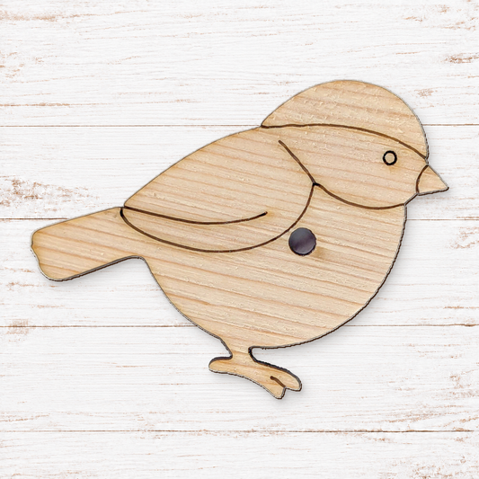 Dee Dee the Chickadee - Solid Pine Cutout
