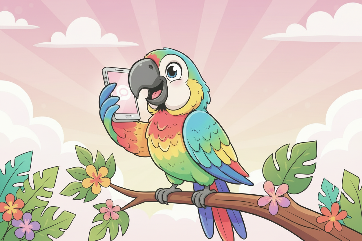 Great. Same parrot but without the crest