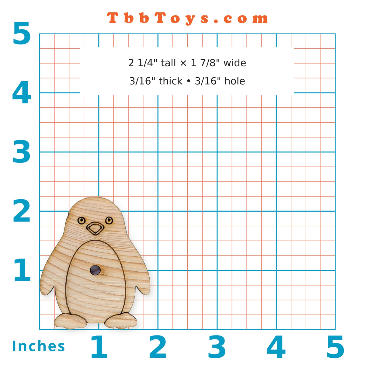 Icecap the Penguin - Solid Pine Cutout
