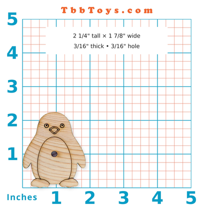 Icecap the Penguin - Solid Pine Cutout