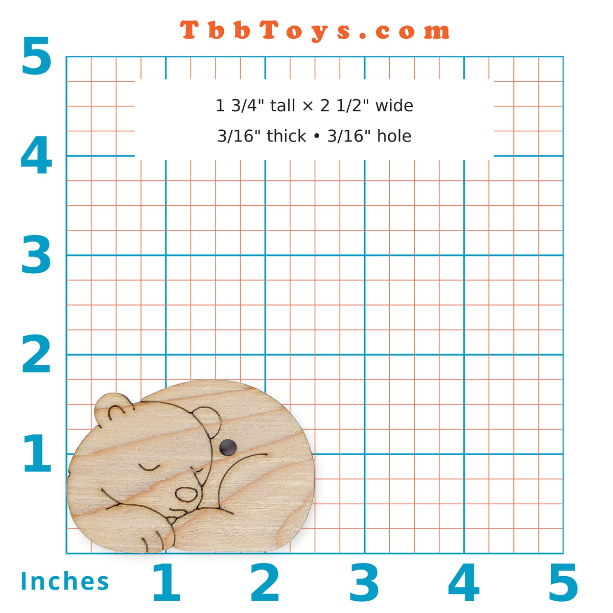 Dozer the Sleeping Bear - Solid Pine Cutout