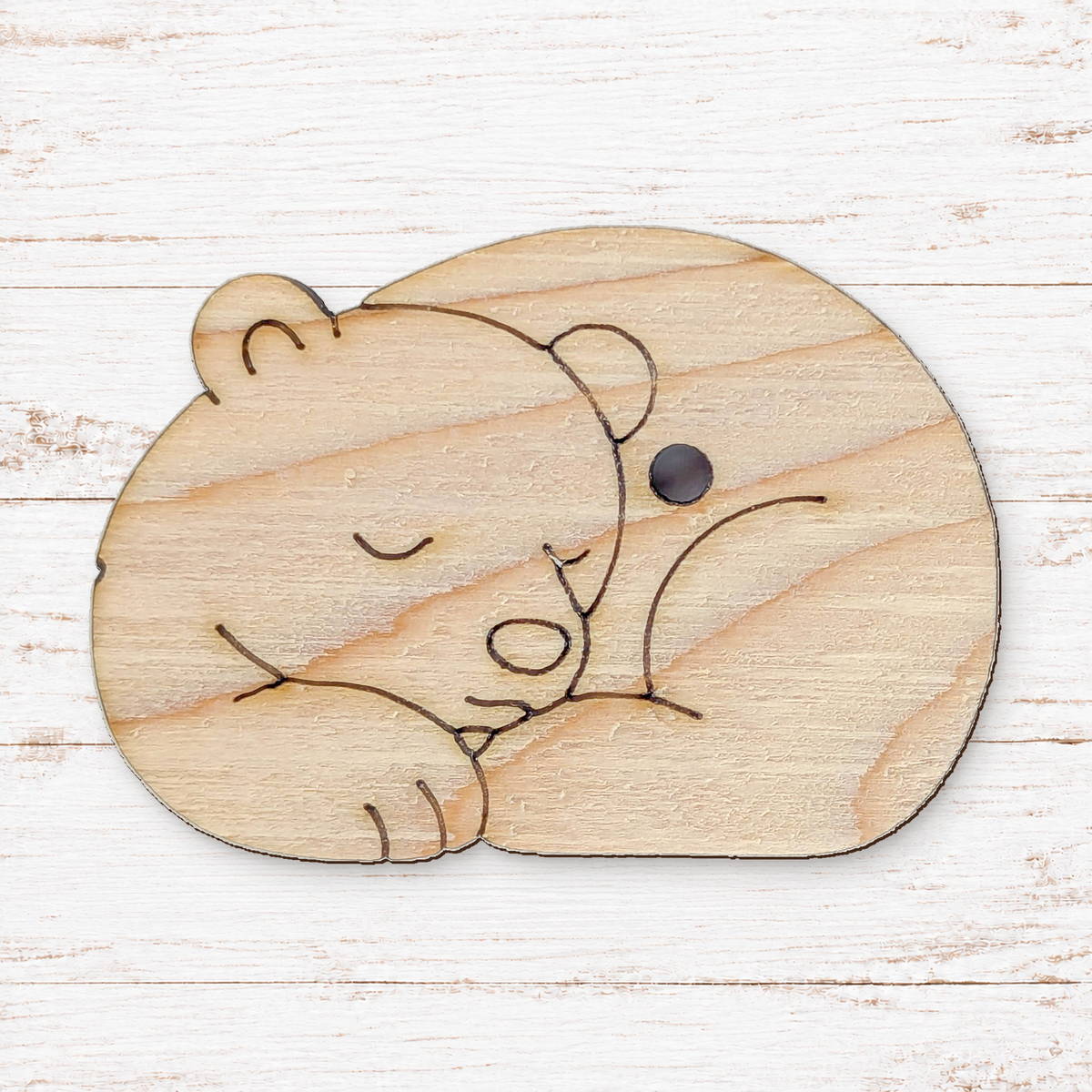 Dozer the Sleeping Bear - Solid Pine Cutout
